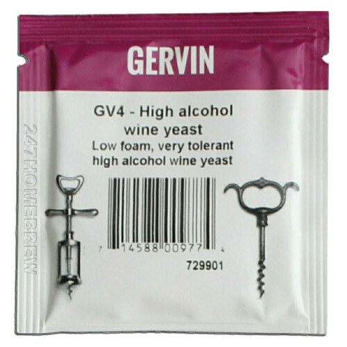 Gervin GV4 Wine Yeast 5g Sachet - High Alcohol for ABV Upto 21% - Homebrew