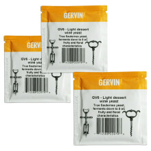 3x Gervin GV6 Wine Yeast 5g High Alcohol Sparkling Light Dessert upto 18% 5-23L