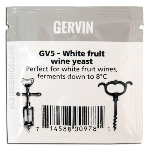 3x Gervin GV5 Wine Yeast 5g White Fruit Develops Bouquet 5-23L 1
