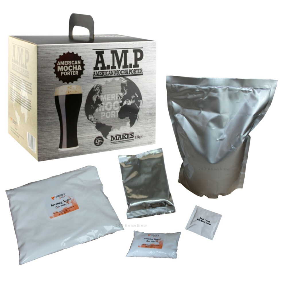 Youngs American Mocha Porter 3.0kg - AMP - (Just add water) Beer Making Kit - Homebrew