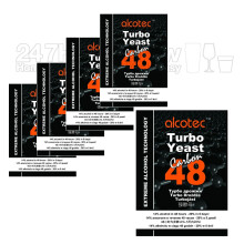 5x Alcotec Carbon 48 Turbo Yeast with Activated Carbon
