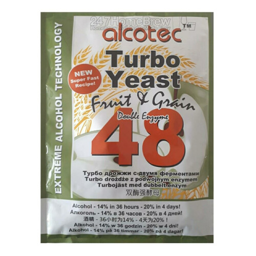 Alcotec 48 Fruit & Grain Turbo Yeast 20% ABV with Double Enzyme 2