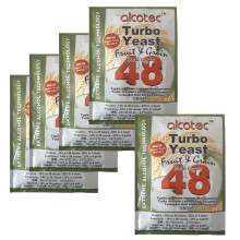 5x Alcotec 48 Fruit & Grain Turbo Yeast 20% ABV with Double Enzyme