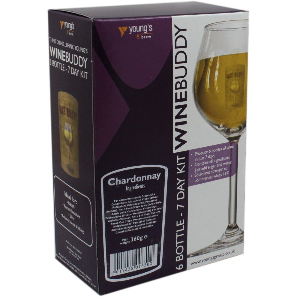 WineBuddy Chardonnay 6 Bottle - Home brew Wine Making Kit