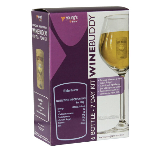 WineBuddy Elderflower 6 Bottle - 7 Day Home brew Wine Making Refill Kit 1