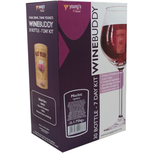 WineBuddy Merlot 30 Bottle - Home brew Wine Making Kit