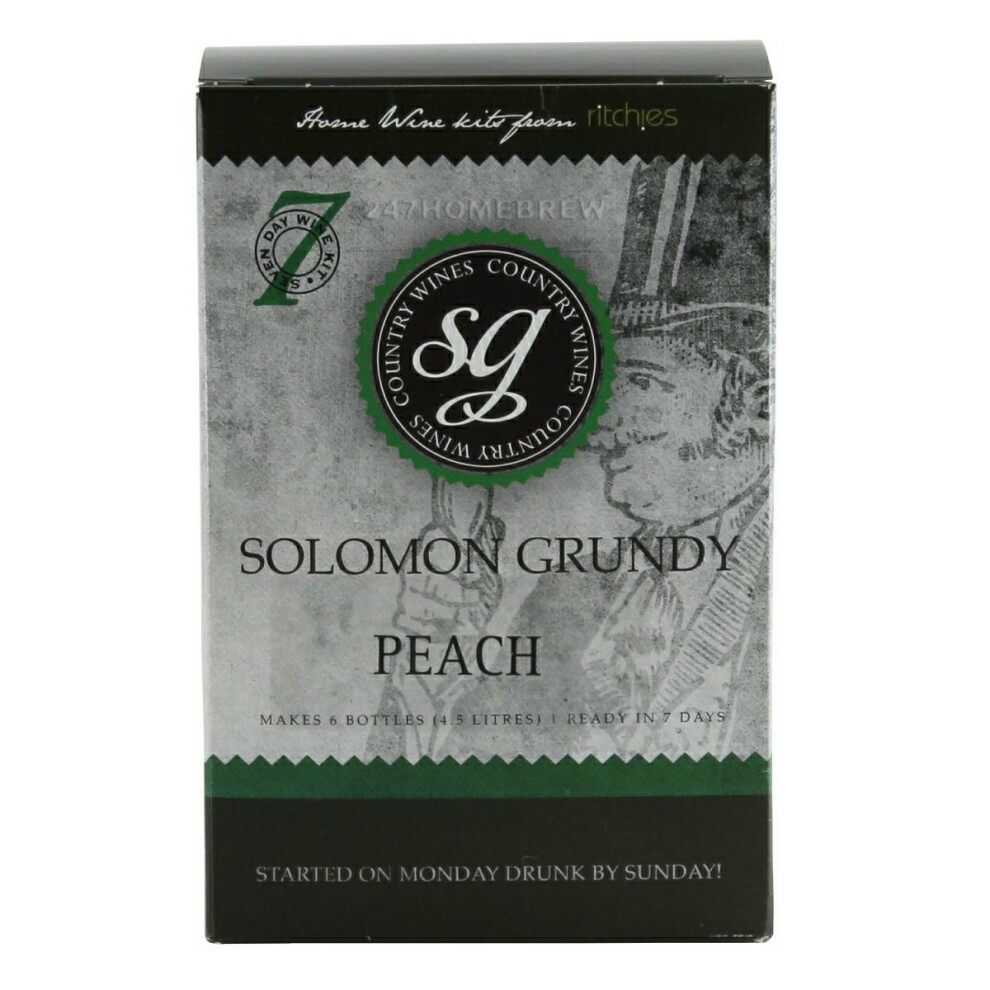 Solomon Grundy Country Peach 7 Day (6 Bottle) Wine Making Kit - Homebrew