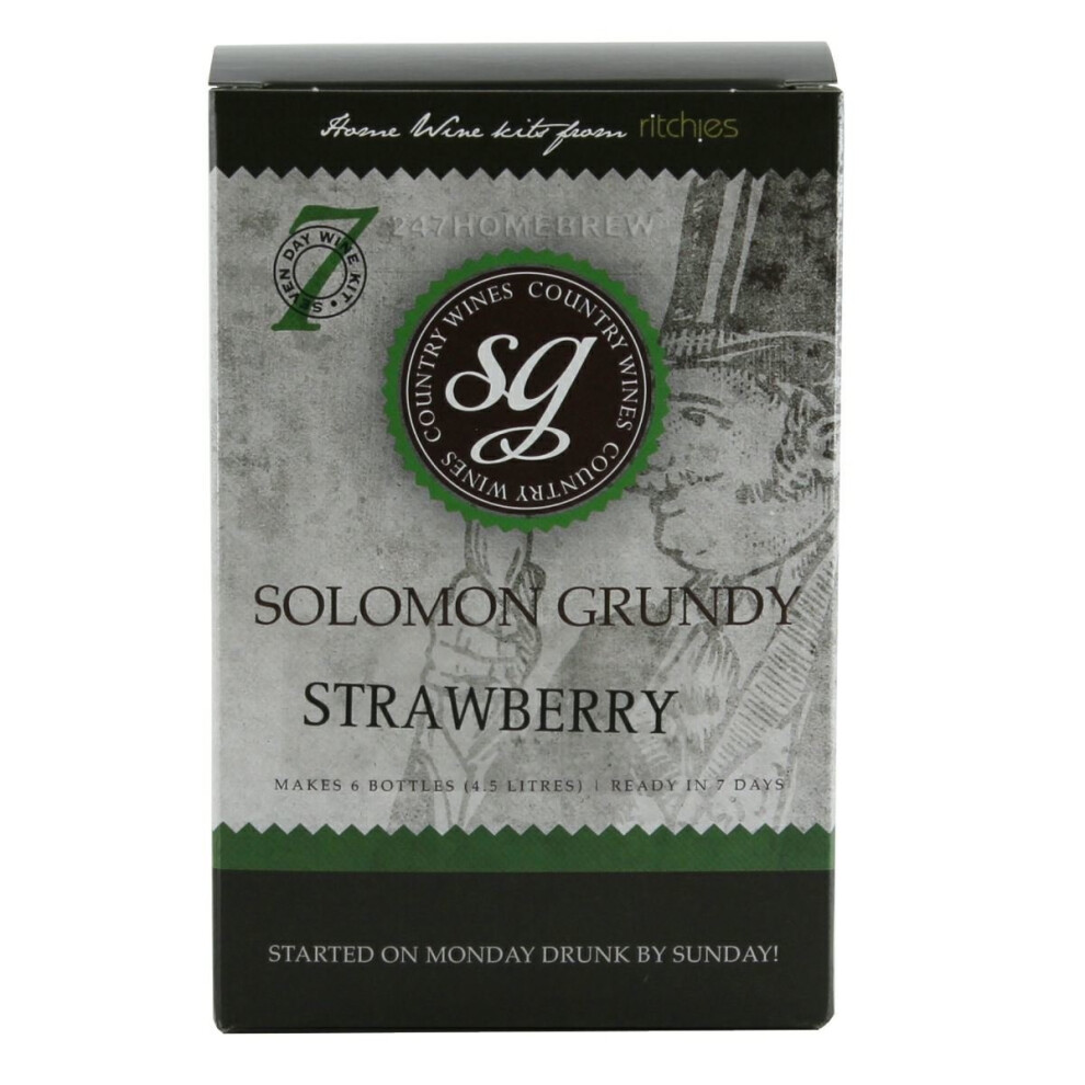 Solomon Grundy Country Strawberry 7 Day (6 Bottle) Wine Making Kit - Homebrew