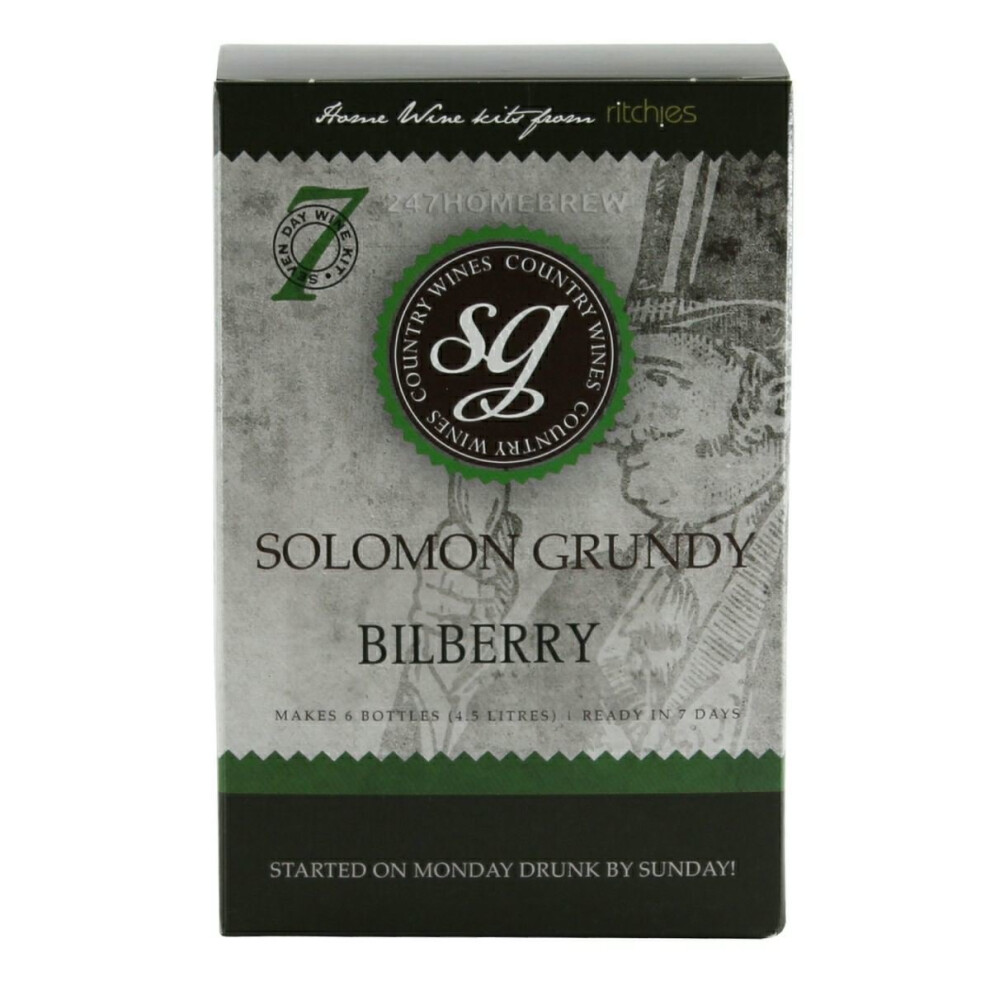 Solomon Grundy Country Blueberry/Bilberry 7 Day (6 Bottle) Wine Making Kit - Homebrew