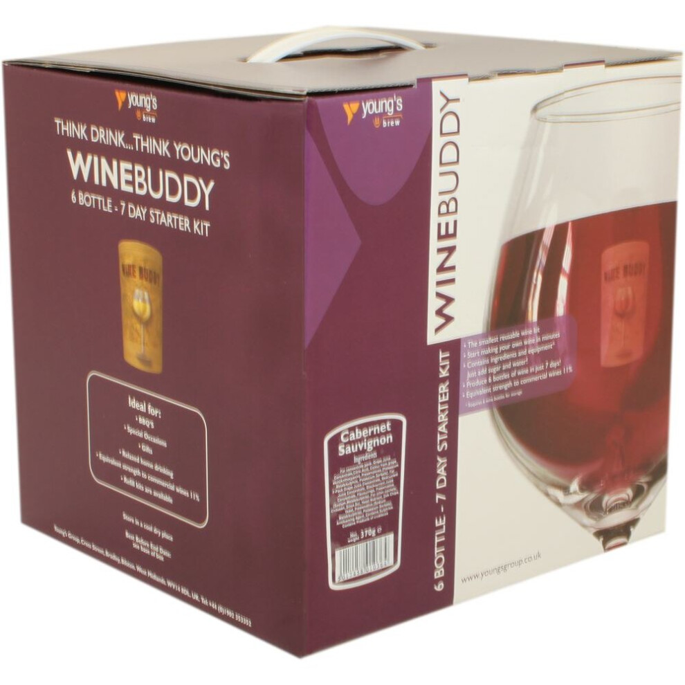 WineBuddy Starter Kit Cabernet Sauvignon 6 Bottle - Home brew Wine Making Kit
