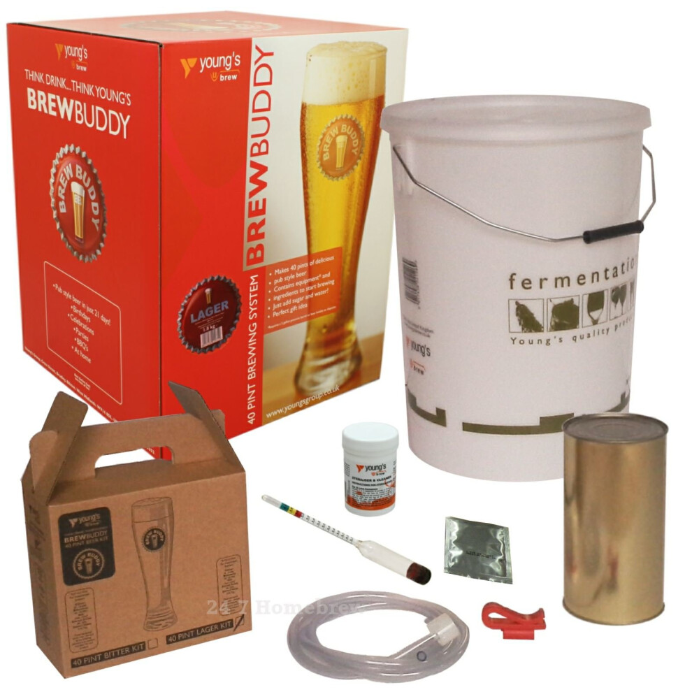 Youngs BrewBuddy 40 Pint Brew System - Lager Homebrew Beer Making Starter Kit