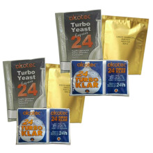 2x Alcotec 24 Turbo Yeast, TurboKlar & Liquid Carbon Homebrew Vodka Spirit