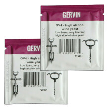 2x Gervin GV4 Wine Yeast 5g High Alcohol Yeast up to 21% 5-23L