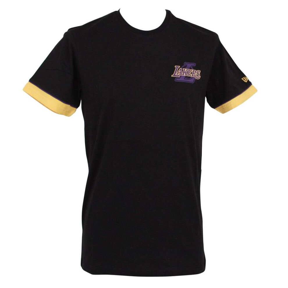 (XL) New Era NBA Stripe Piping T-Shirt ~ LA Lakers