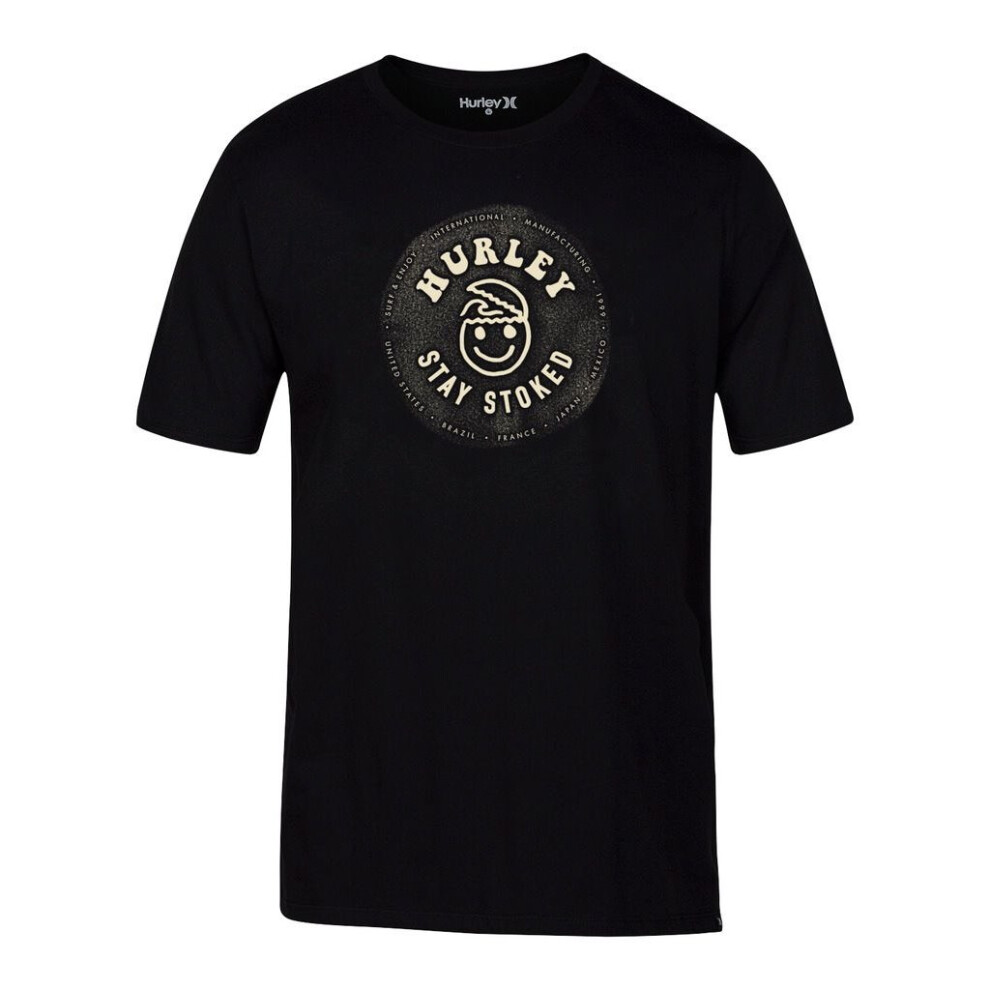 (M) Hurley Men's T-Shirt ~ Stay Stoked black