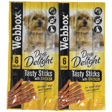 (One Size, Chicken) Webbox Dogs Delight Tasty Sticks (Pack Of 12)
