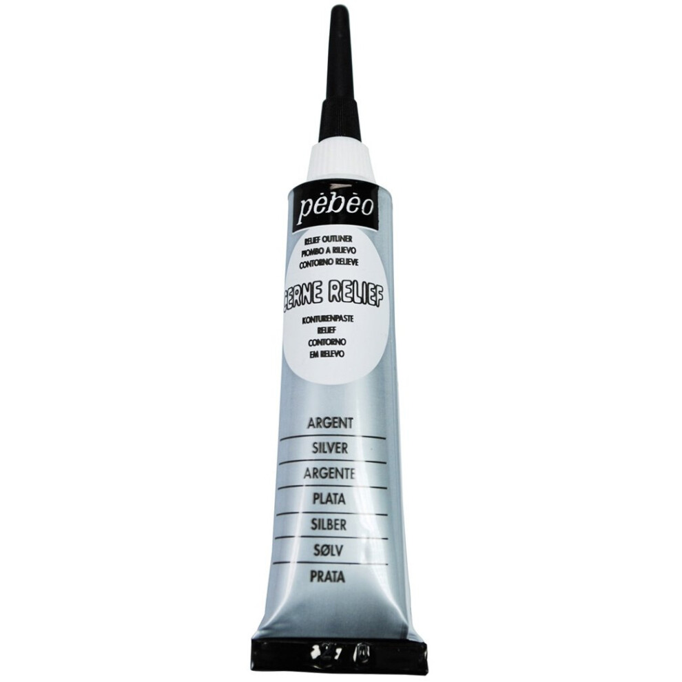 Pebeo Cerne Relief Outliner 20Ml- Silver