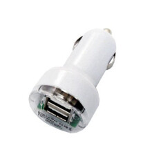 5V 2.1A Dual USB Charger Aux Socket Adapter Outlet for 12V Motorcycle Car White