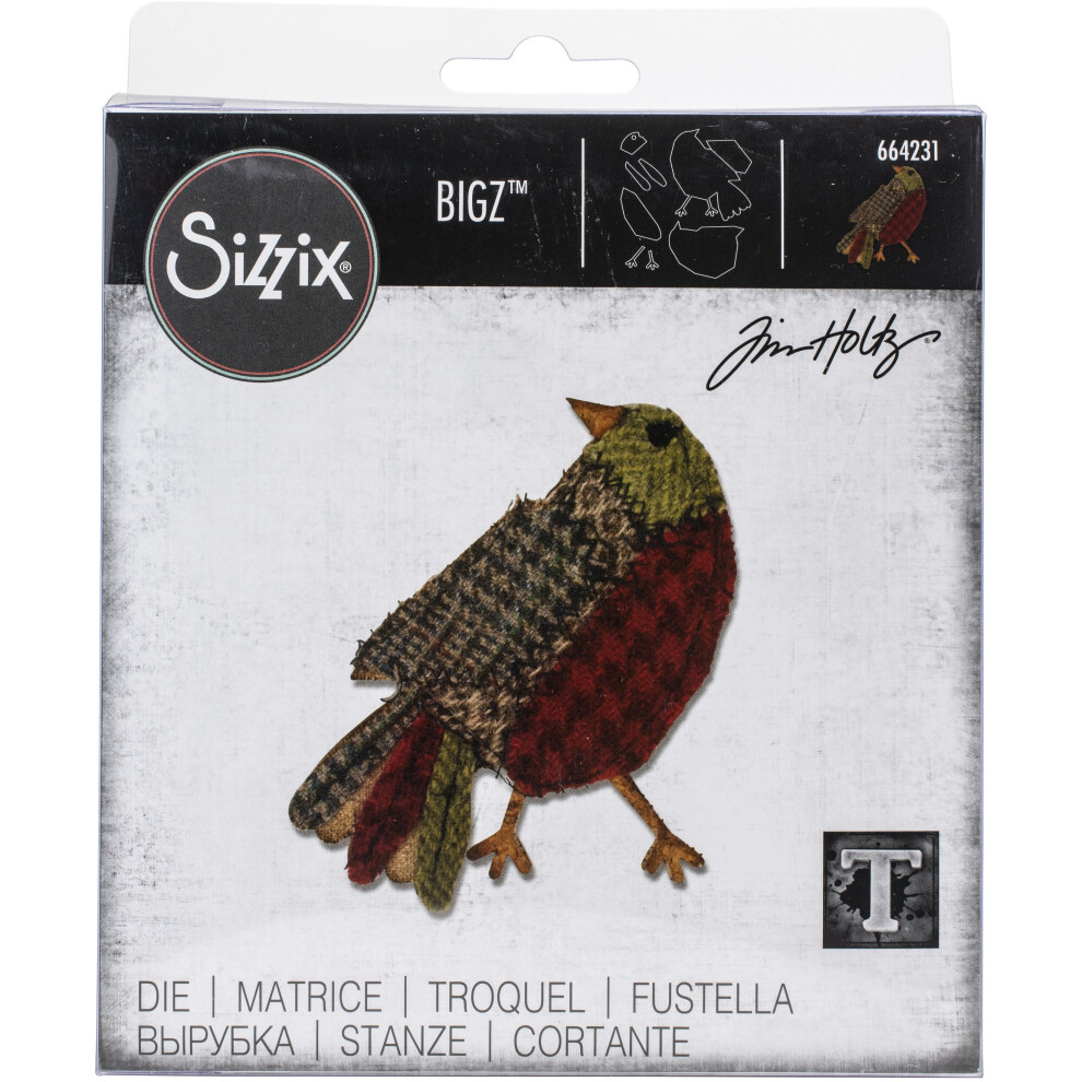 Sizzix Bigz Die By Tim Holtz-Patchwork Bird