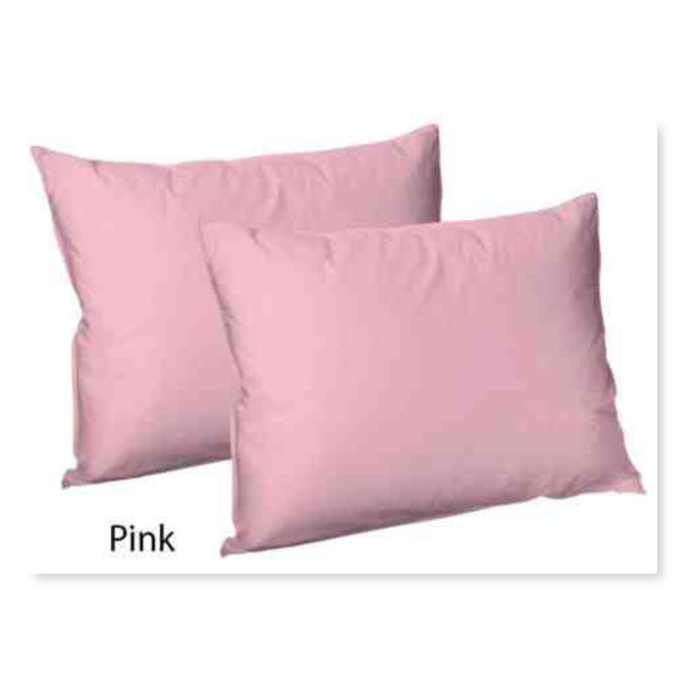 (Pair of Housewife pillowcase (Pink)) 2X Polycotton Plain Dyed Housewife Pillowcases,Bed Room PILLOW COVER