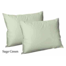 (Saga Green) 2X Polycotton Plain Dyed Housewife Pillowcases,Bed Room PILLOW COVER