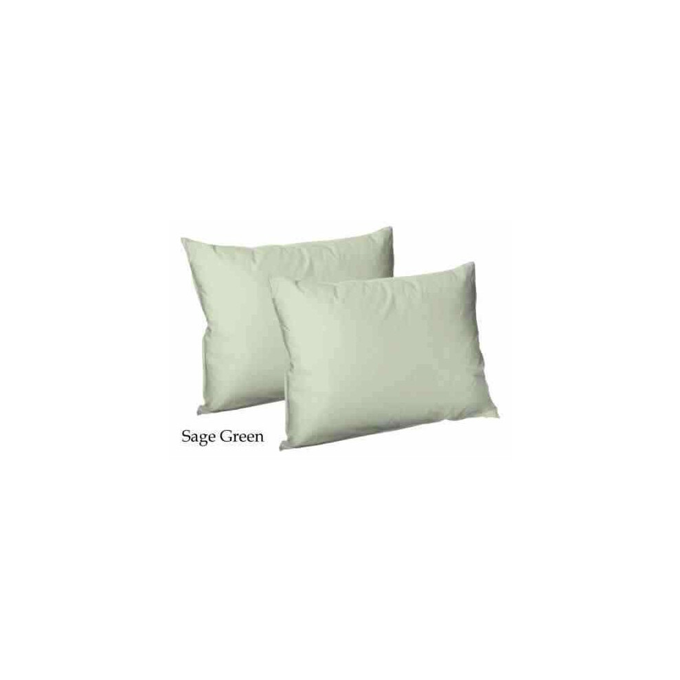 (Pair of Housewife pillowcase ( Saga Green)) 2X Polycotton Plain Dyed Housewife Pillowcases,Bed Room PILLOW COVER