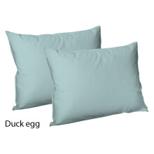 (Duck Egg) 2X Polycotton Plain Dyed Housewife Pillowcases,Bed Room PILLOW COVER