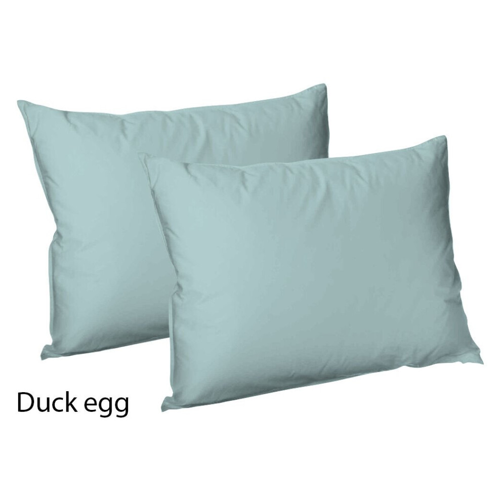 (Pair of Housewife pillowcase ( Duck Egg)) 2X Polycotton Plain Dyed Housewife Pillowcases,Bed Room PILLOW COVER