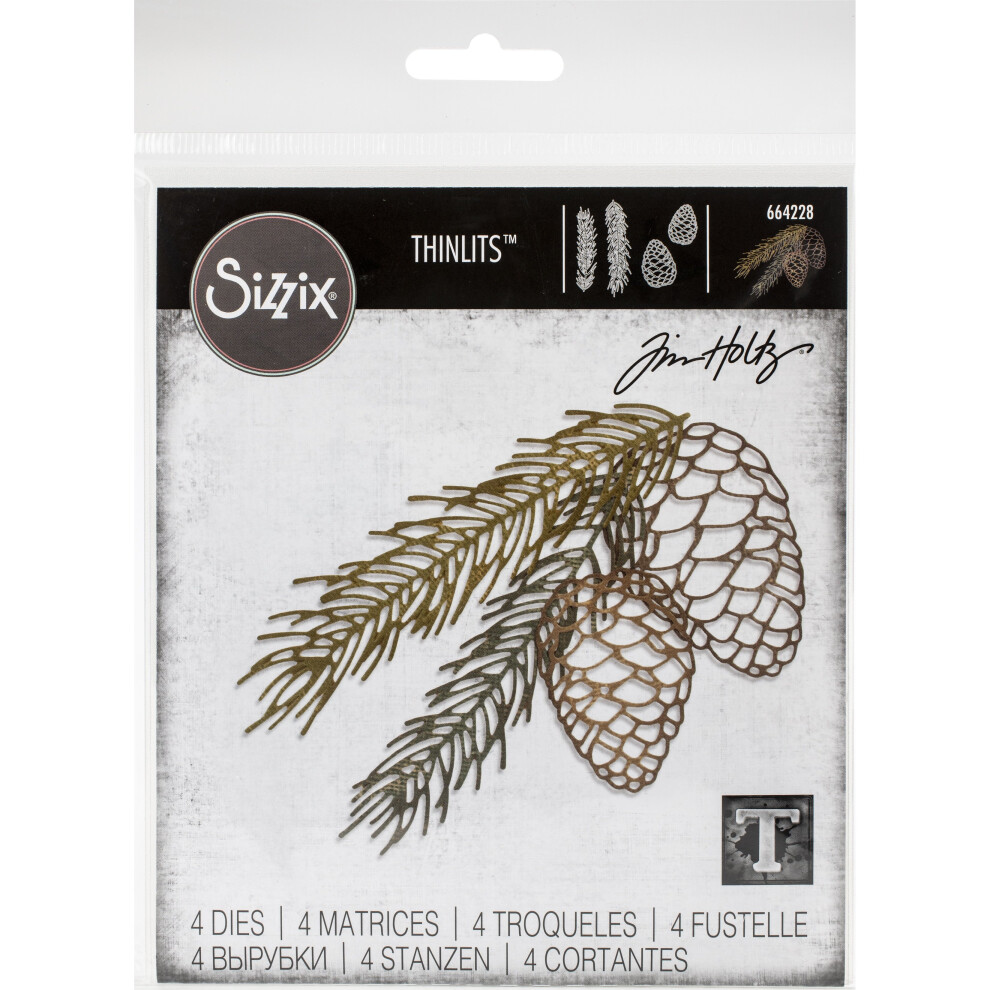 Sizzix Thinlits Dies By Tim Holtz 4/Pkg-Pine Branch