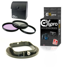 Ex-Pro Filter adapter to 52mm std lens UV CPL FLD BlackFits GoPro Hero 3 3+ 4