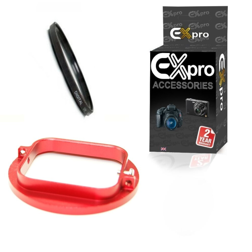 Ex-Pro Filter Adapter To 52Mm Std Lens Uv Lens Fits Gopro Hero 3 3+ 4 Red 5055256990846