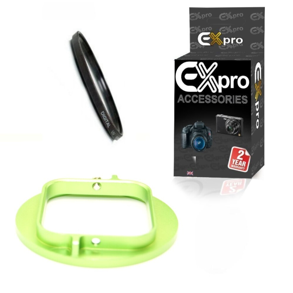Ex-Pro Filter Adapter To 52Mm Std Lens Uv Lens Fits Gopro Hero 3 3+ 4 Green 5055256990860