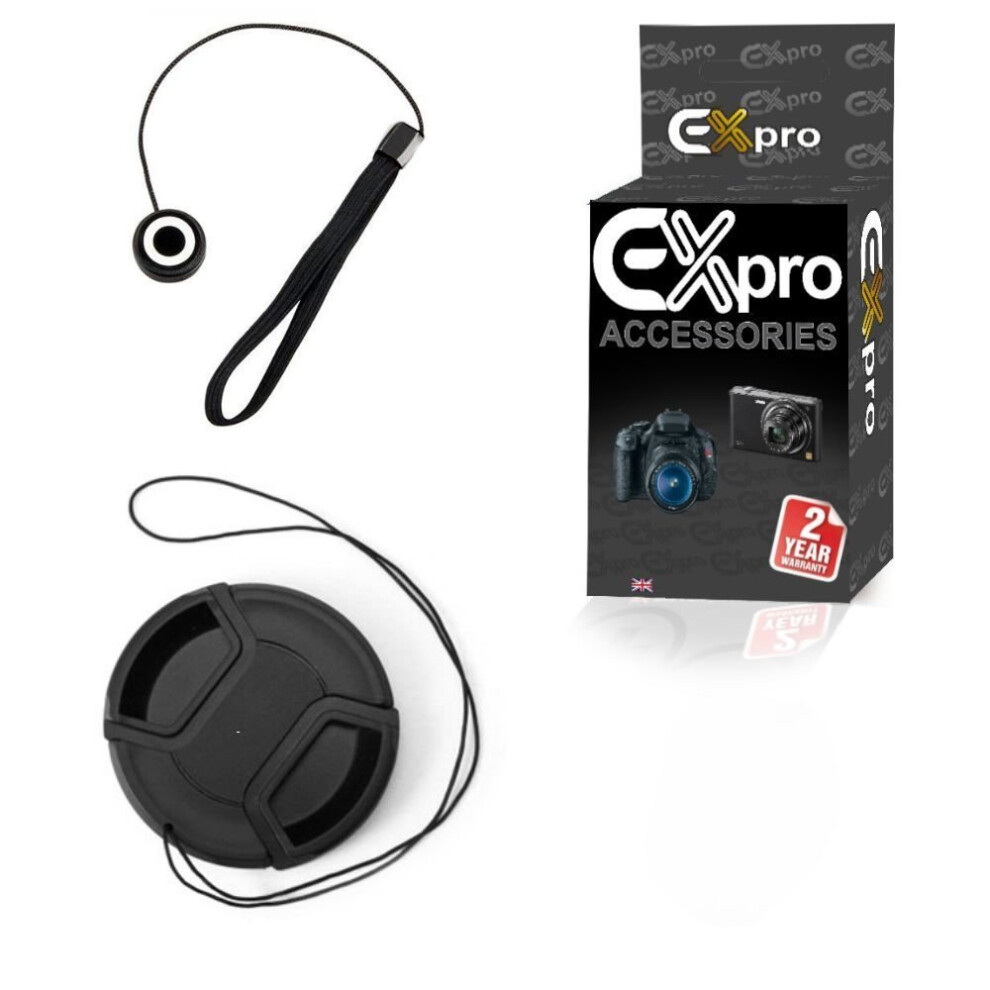 Ex-Pro 72Mm Snap-On / Clip On Pinch Lens Cap With Keeper Holder Elasticated 5055256990655