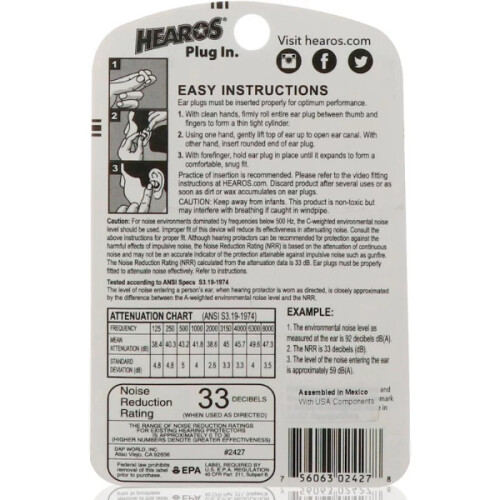 Hearos, Ear Plugs, Xtreme Protection, 14 Pair, NRR 32 1