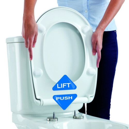 Bemis Bemis Design Push N' Clean White Toilet Seat 1
