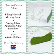 (Pack of 2) Cantoor Memory Foam Anti-Allergy Orthopaedic Soft Deep Sleep Neck Pillow with Bamboo Fabric Cover.