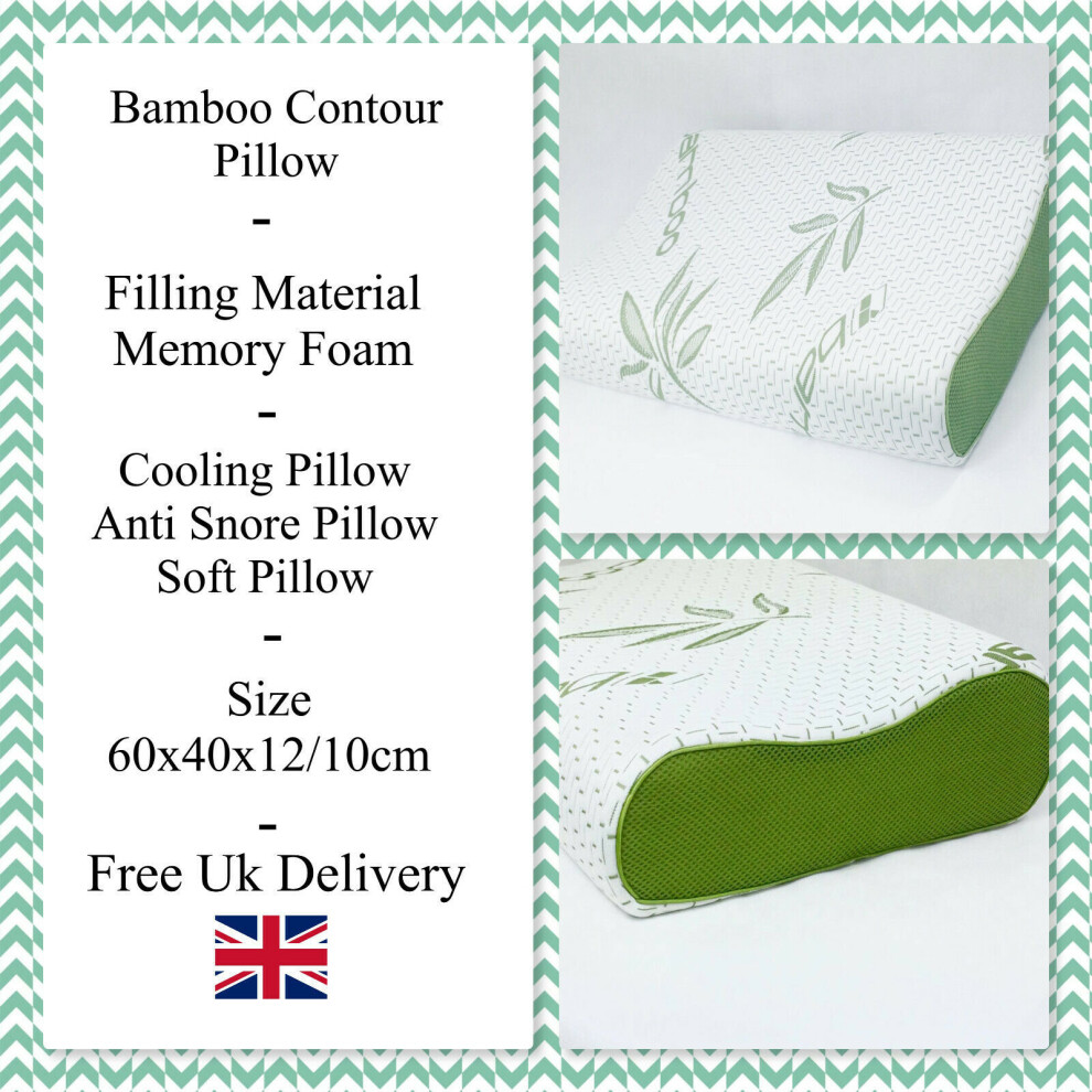 Arlinens (Pack Of 2) Cantoor Memory Foam Anti-Allergy Orthopaedic Soft Deep Sleep Neck Pillow With Bamboo Fabric Cover.