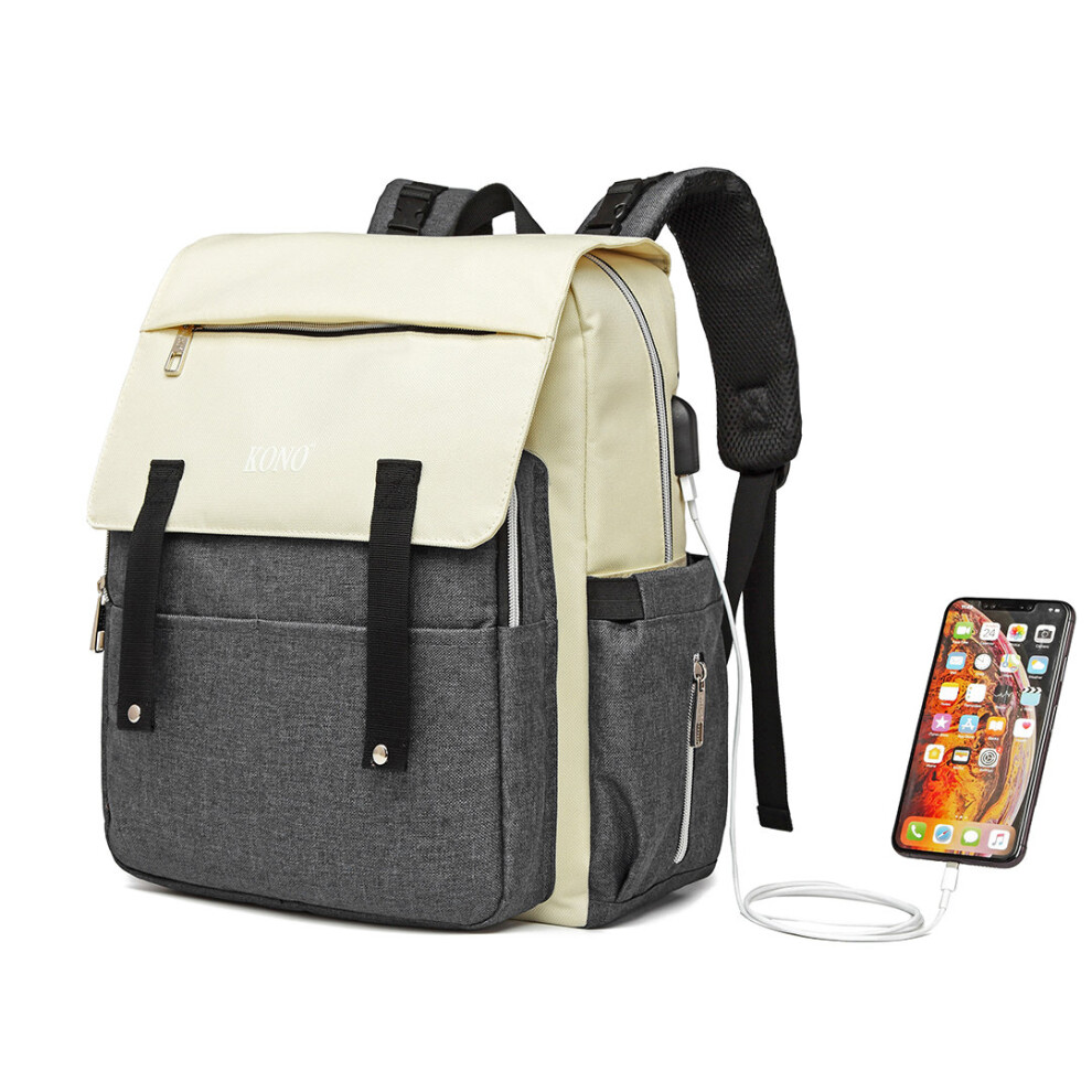 (Grey) Multi Compartment Baby Changing Backpack