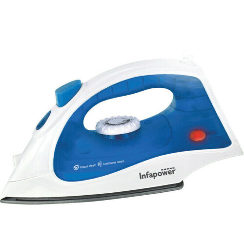Infapower X601 1400W Steam Iron with Teflon Soleplate - Spray/Steam/Dry, 2 Heat Settings, Constant Steam, Overheat Safety Cut-Out