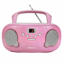 Groov-e Original Boombox Portable CD Player with AM/FM Radio and 3.5mm Aux-In GVPS733 - Pink