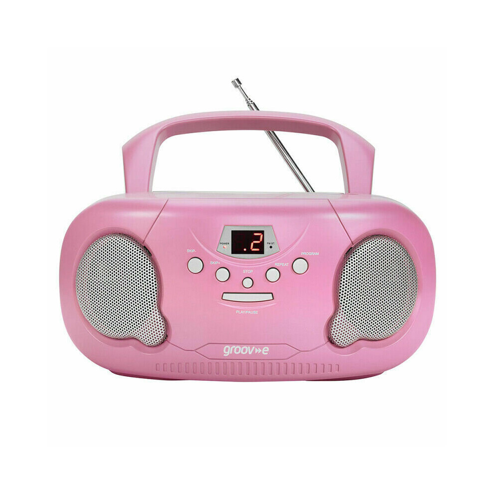 Groov-E Original Boombox Portable Cd Player With Am/Fm Radio And 3.5Mm Aux-In Gvps733 - Pink