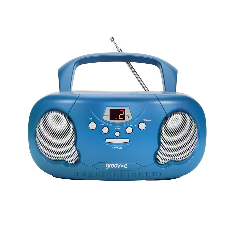 Groov-E Original Boombox Portable Cd Player With Am/Fm Radio And 3.5Mm Aux-In Gvps733 - Blue 5060108294966