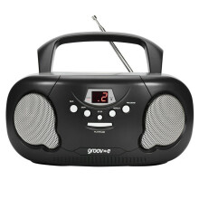 Groov-e Original Boombox Portable CD Player with AM/FM Radio and 3.5mm Aux-In GVPS733 - Black