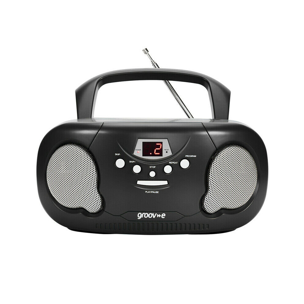 Groov-E Original Boombox Portable Cd Player With Am/Fm Radio And 3.5Mm Aux-In Gvps733 - Black