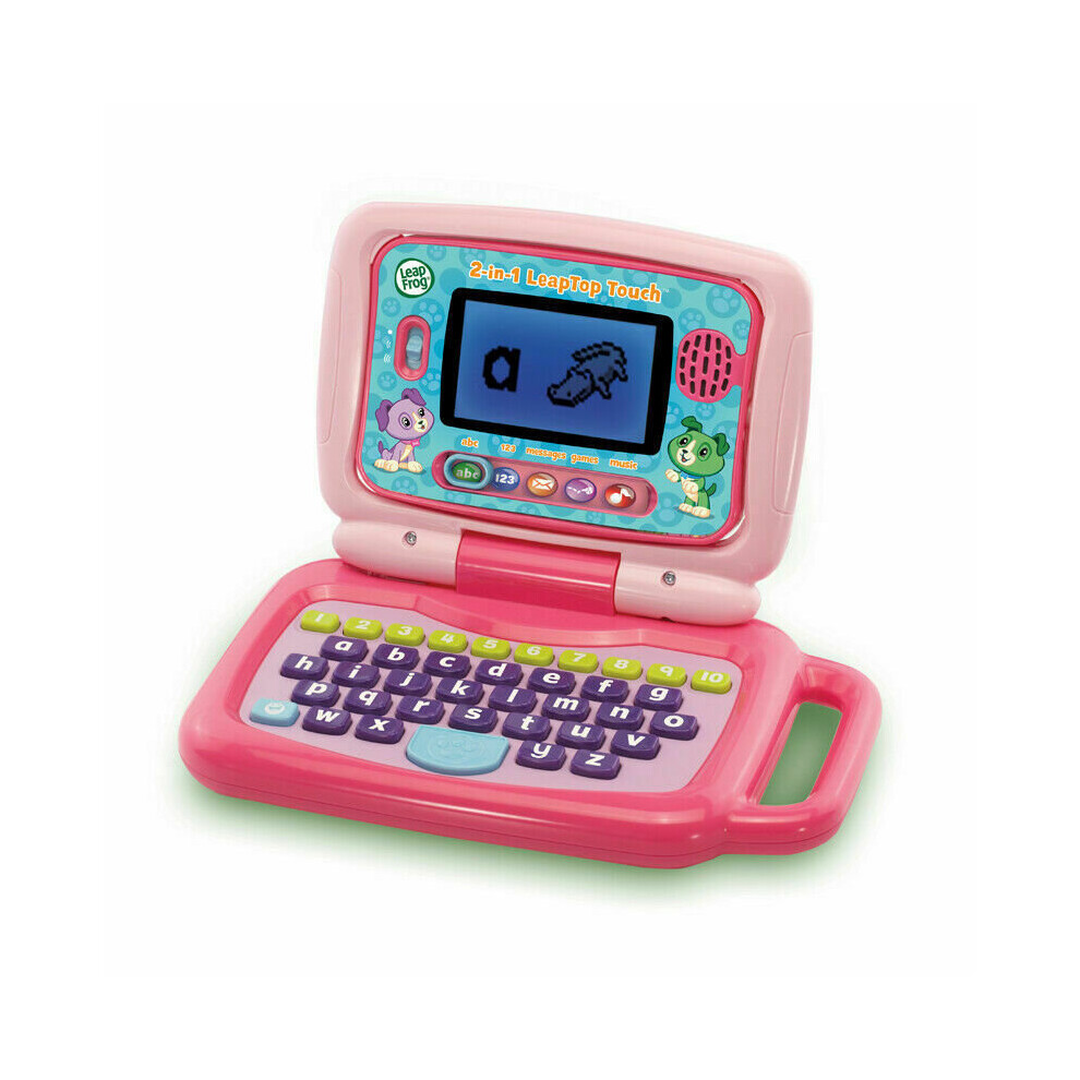 Leap Frog 2-in-1 LeapTop Touch Laptop pink?Learn Number, letters & Animal Facts-image-OPC-P5HXB8C-NEW