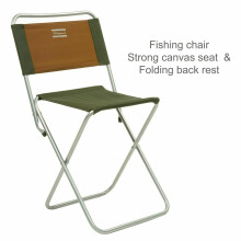 Shakespeare Folding Backrest Stool?For Fishing/ Hiking?Cap.100 kg?Brown/Green