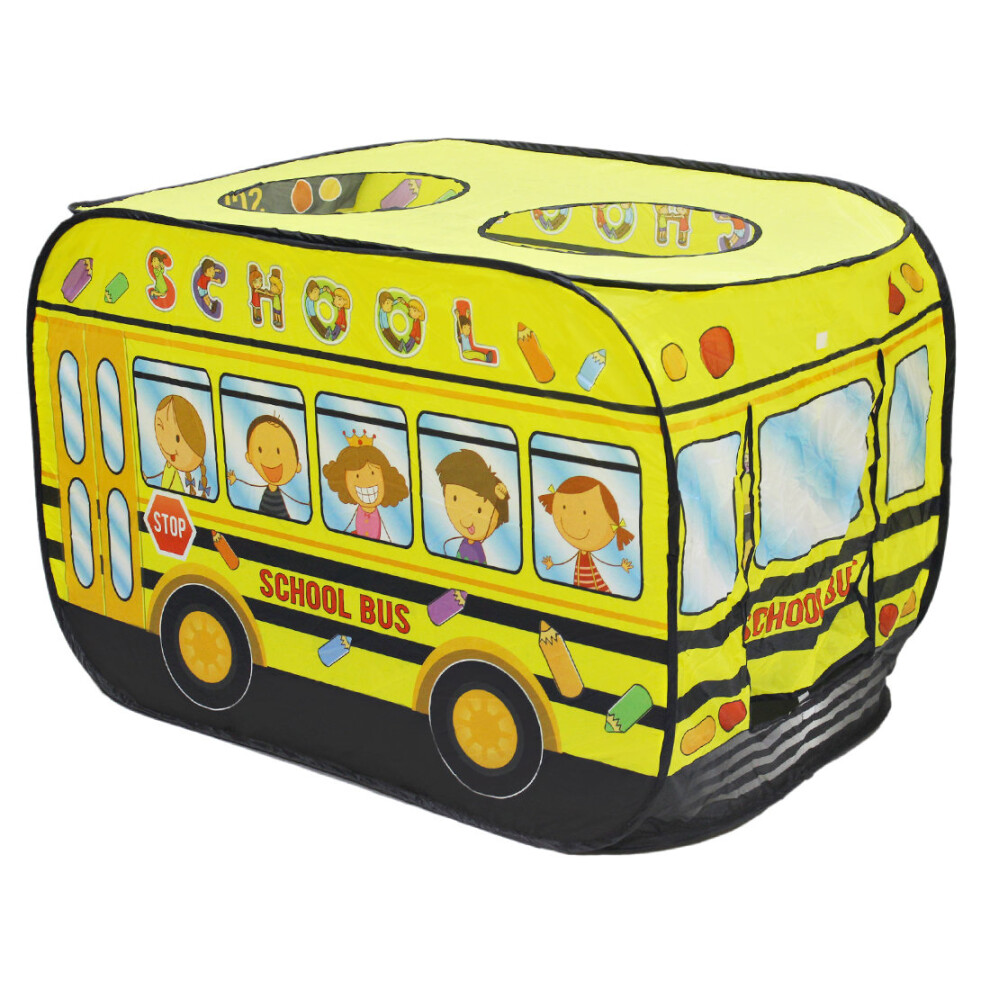 deAO School Bus Foldable Play Tent âChildren Play House Indoor Outdoor Play Toy