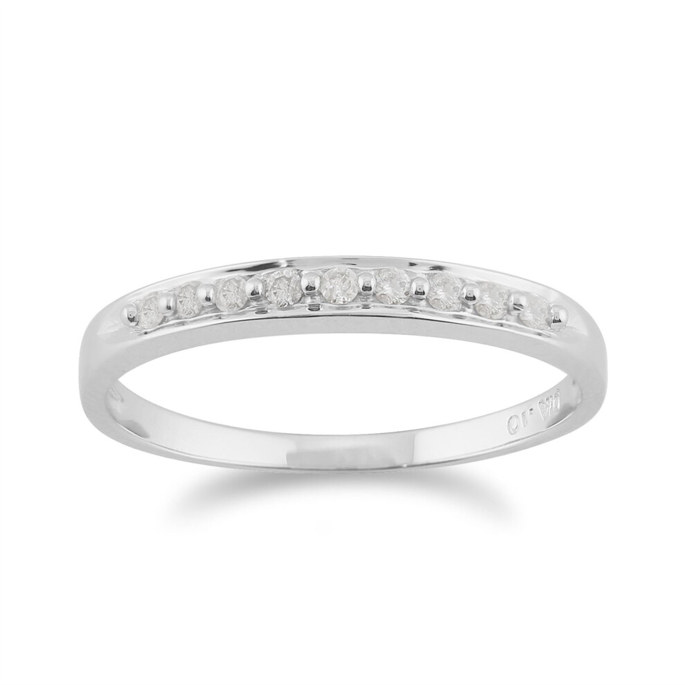 (P) Classic Round Diamond Eternity Ring Band in 9ct White Gold 