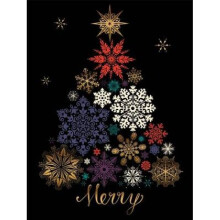 Festive Snow Tree Large Embellished Holiday Notecards by Illustrated by Margaret Berg
