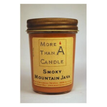 More Than A Candle SMJ8J 8 oz Jelly Jar Soy Candle, Smoky Mountain Java